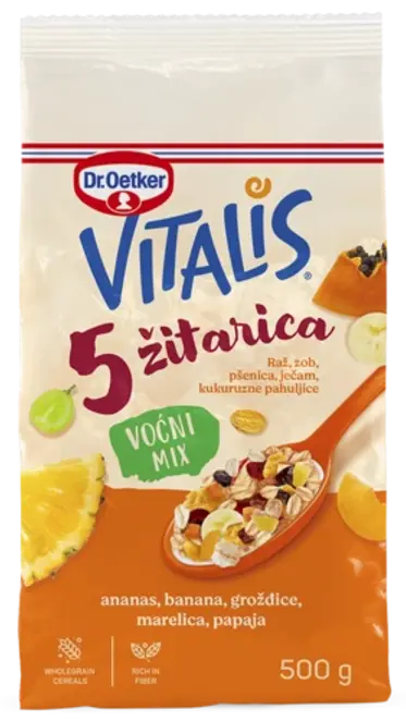Dr. Oetker Vitalis 5 žitarica voćni mix