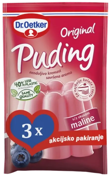 Dr. Oetker Original pudinga s okusom maline